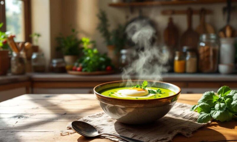 Гороховый суп с яйцами