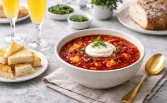 Борщ с курицей и квашеной капустой