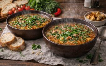 Классический харчо из свинины с рисом и картошкой