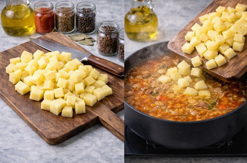 Классический харчо из свинины с рисом и картошкой
